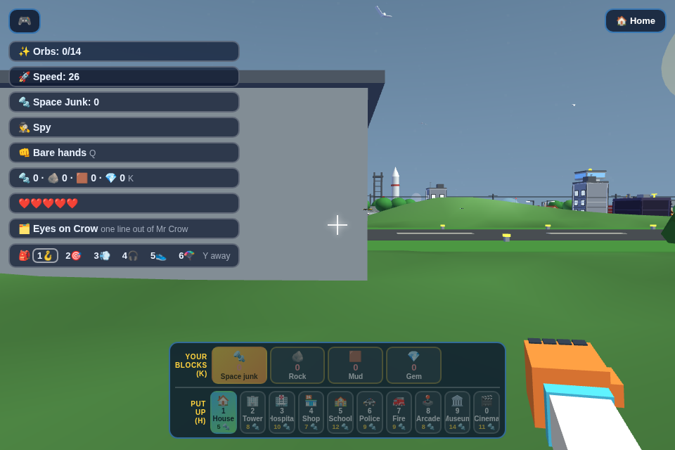 Standing outside the Spy Academy with the belt out. Six gadget icons numbered one to six show in the corner of the screen.